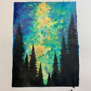 SALE!! Northern lights painting #2 handmade